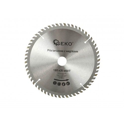 Диск пильный с напаянными зубцами из твердых сплавов 185х20х60T GEKO G00092