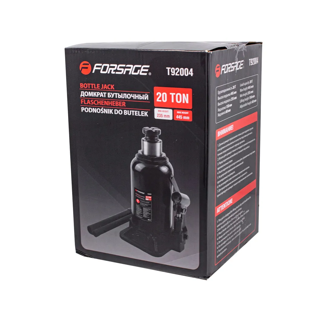 Домкрат бутылочный 20 т с клапаном, 220-420 мм Forsage F-T92004