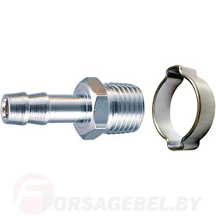 Переходник, наруж. резьба 1/8"-"елочка" 8 мм, с обжимным кольцом FUBAG 180267 В