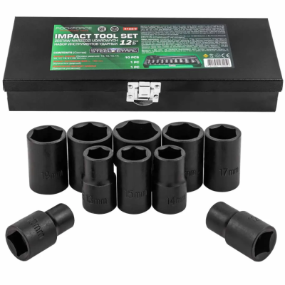 Набор ударных головок 10-24 мм с трещоткой и удлинителем 1/2'' 6-гр 12 пр RockForce RF-4122-5