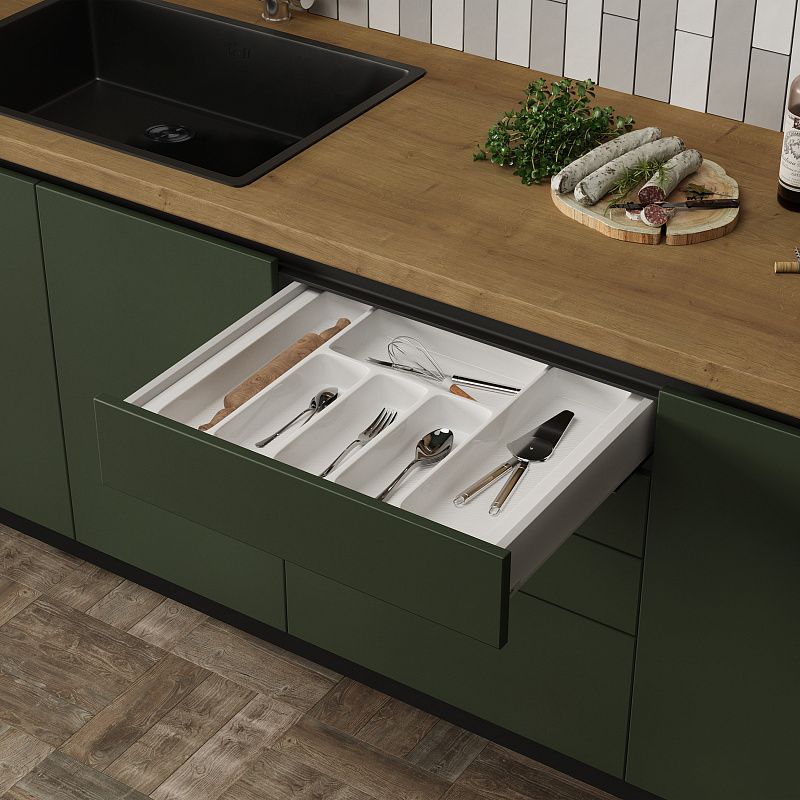 Лоток для столовых приборов 500 LINER 435*430, белый AKS 117209