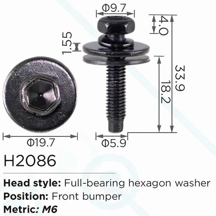 Клипса для крепления внутренней обшивки а/м универсальная металлическая, 100 шт Forsage H2086(universal)