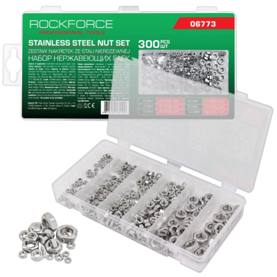 Набор нержавеющих гаек 3-10 мм 300 пр RockForce RF-06773