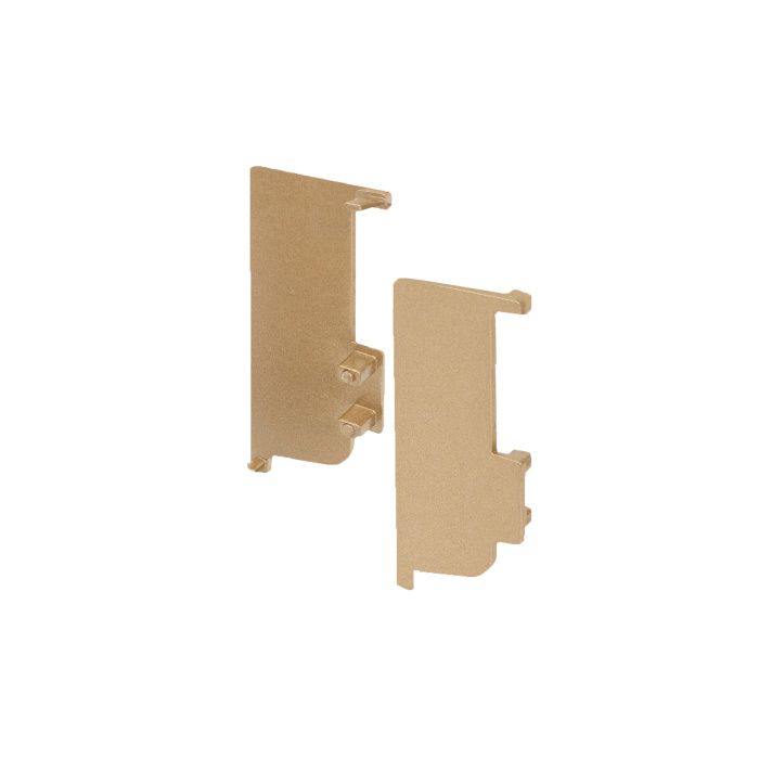 Комплект заглушек металлич. внутр. к профилю Gola, L-образных (левая+правая) браш золото 3 AKS 111625