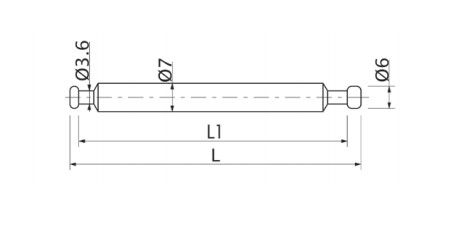 Шток эксцентрика двусторонний 7*40/46, уп/1,5тыс.шт, AKS 90460