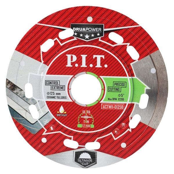 Диск алмазный отрезной ультратонкий DRUA ACTW11-0125B (125х22,2х1,1мм,сухой/мокрый рез) PIT ACTW11-0125B