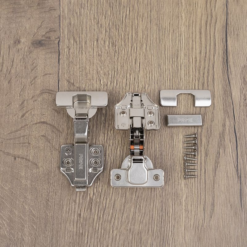 Петля внутренняя с доводчиком 45мм h0 clip-on 3D, саморезы, заглушки, упак 2 шт., PRIME by AKS 112650