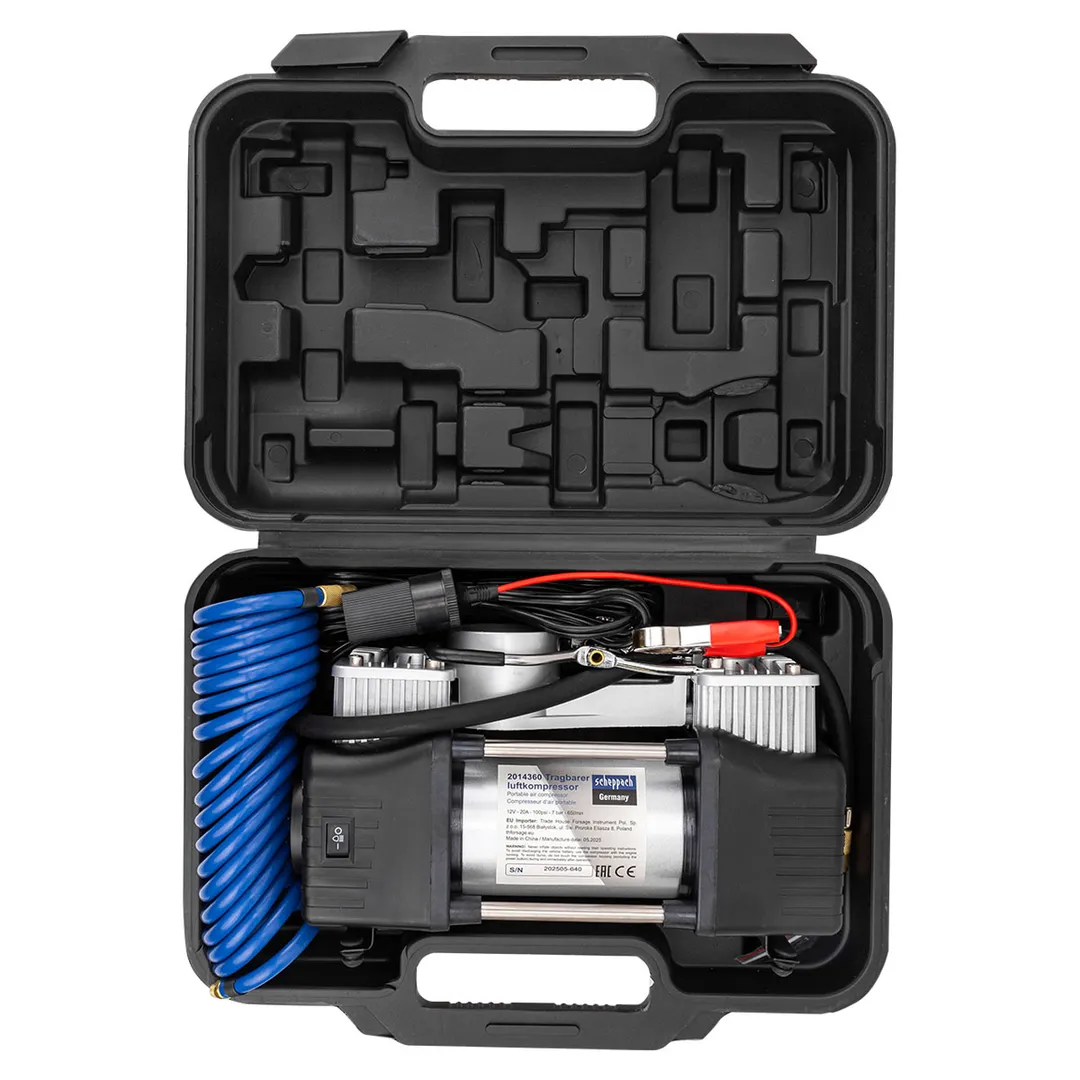 Компрессор автомобильный 12V, производительность 65 л/мин Scheppach Sch-2014360