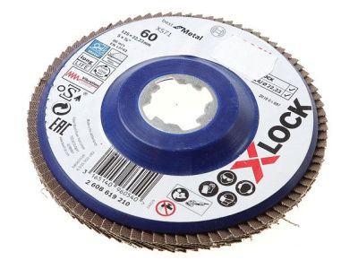 Круг лепестковый 125х22.2 мм G60 конический BEST FOR METAL X-LOCK Bosch 2608619210