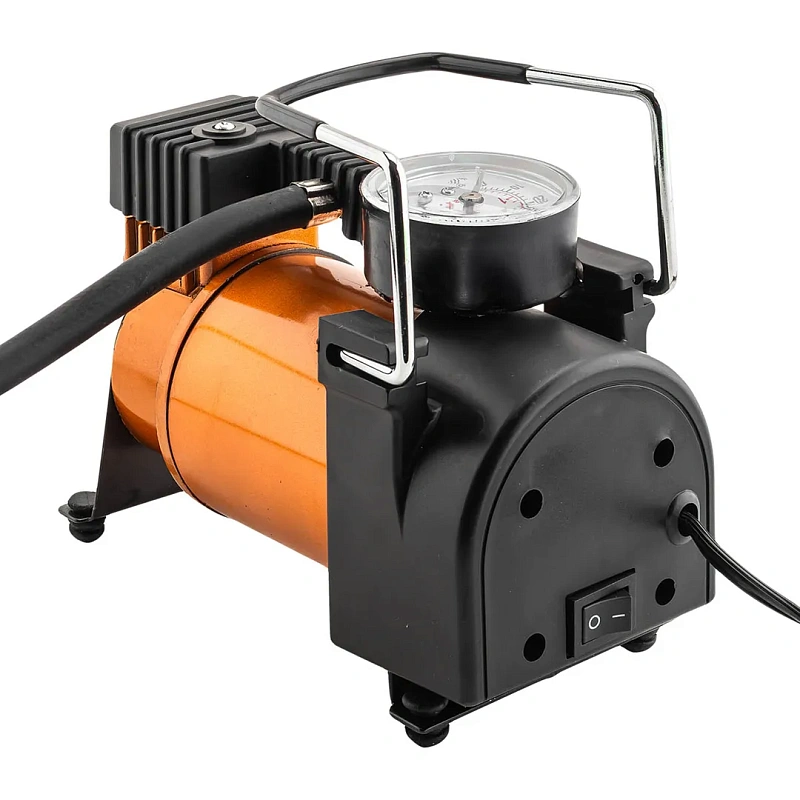 Компрессор автомобильный поршневой с аналоговым манометром, 12В, 10А, 30л/мин, 7бар, в сумке ForceKraft FK-580