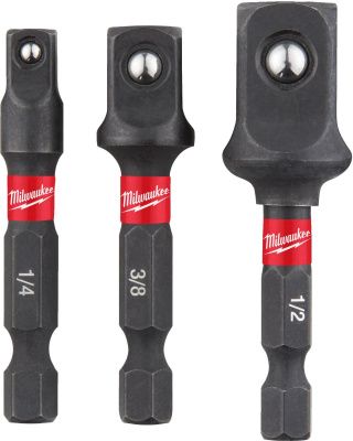 Адаптер ударный для головок Milwaukee Shockwave 3шт 1/4" HEX-1/4" квадратный-3/8" квадратный-1/2" квадратный 4932479228