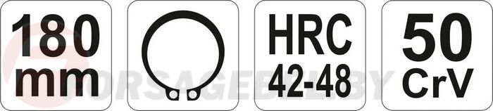 Съемник стопорных колец, разжим 180 мм, прямой CrV Yato YT-2136