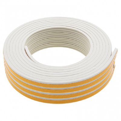 Уплотнитель резиновый, 12 м, профиль "E", белый Сибртех 88911