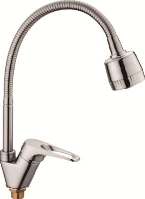 Смеситель для кухни с гибким изливом, латунь, сатин Ledeme L4313A