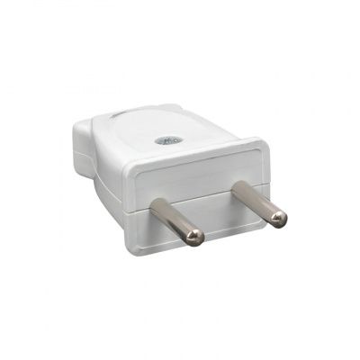 Вилка плоская без заземления белая 10А 250 В EKF Proxima AVP10-10-rpl