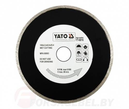 Круг алмазный 180x25,4 мм. сплошной Yato YT-6016