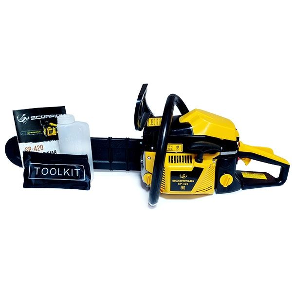 Пила цепная бензиновая SCORPION, 1900 Вт/3,0 л.с., 43 см. куб., шина 380 мм/15", цепь 0,325-1,5-64