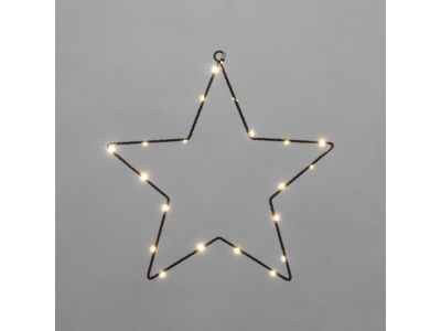 Звезда подвесная на металлическом каркасе 30 см, 20 LED, теплый белый, питание 2хАА Neon-Night 501-057