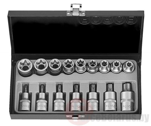 Набор головок Е-типа и головок-бит Torx 16 пр. 1/2'' Force 4171