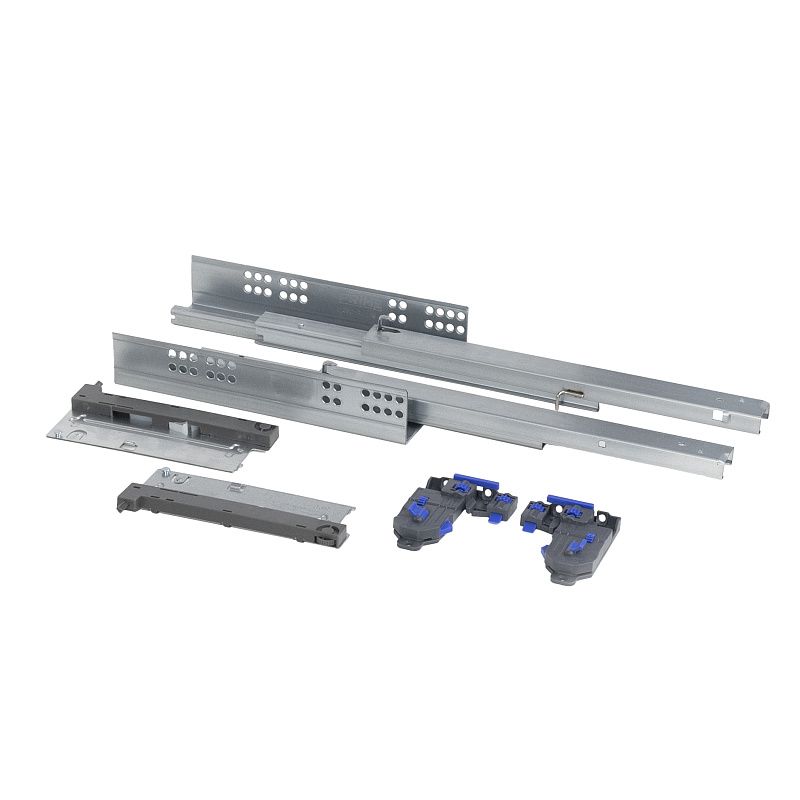 Направляющая скрытого монтажа L-400 push to open ДСП до19mm с замками 3D полное выдвижение PRIME by AKS 113661