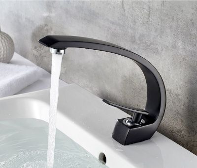 Смеситель для умывальника, латунь, черный Ledeme L1055B-24