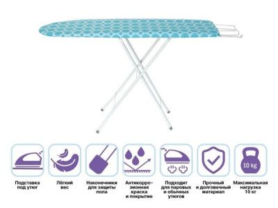 Доска гладильная Standard 1, ДСП1220х300 мм, с подставкой под утюг, Perfecto Linea 42-142301
