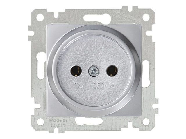 Розетка 1-ая, скрытая, без рамки, б/з, серебро, RITA, 10 A, 250 V, IP 20, Mutlusan 22006010282
