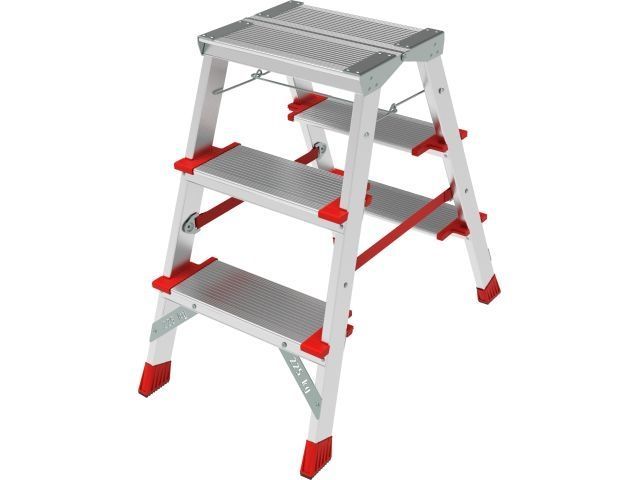 Лестница-стремянка алюм. двухст.67 см 3 ступ. 4,9кг NV 3127, макс. нагрузка - 225 кг. Новая Высота 3127203