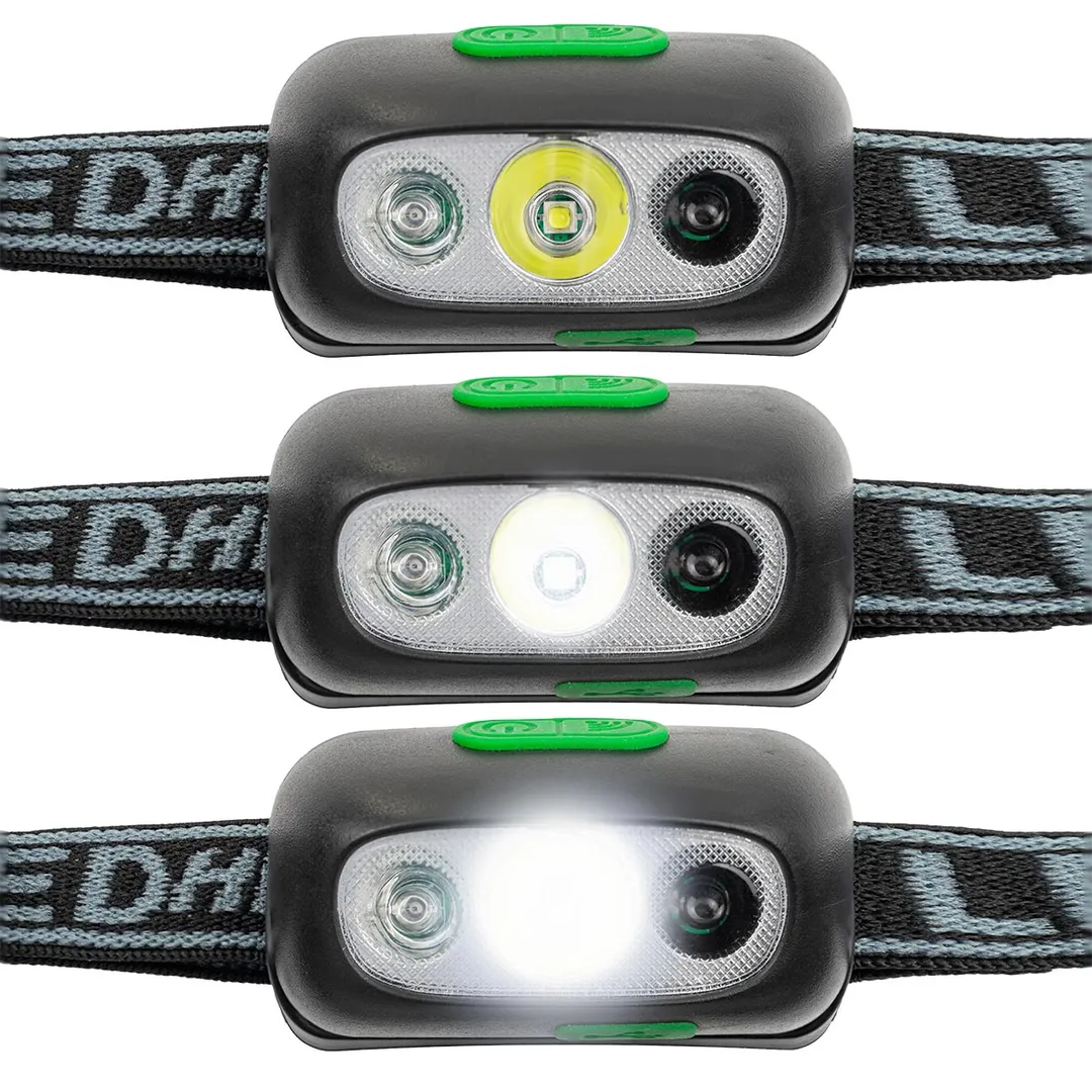 Фонарь светодиодный налобный аккумуляторный с сенсором бесконтактного включения 4 реж.раб., 500мАч RockForce RF-GF1110