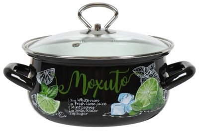 Кастрюля сфер. 4л (черная) Мохито Керченский металлургический завод 61915-143/4.01-У4Мх