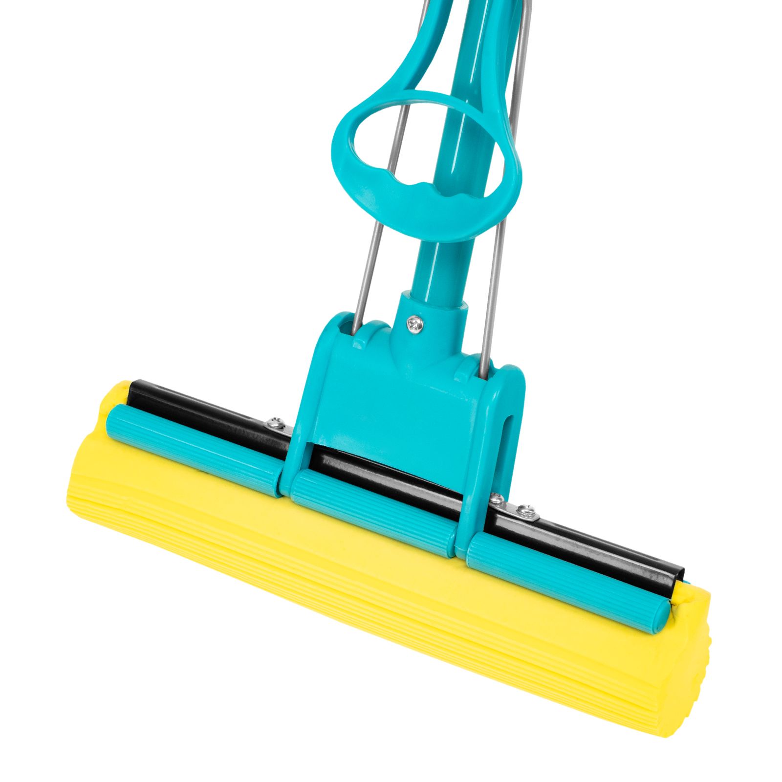 Швабра отжимная, 110 см, губка PVA 26х5,5х6 см, телескопическая рукоятка, бирюзовая, Home Palisad 93581