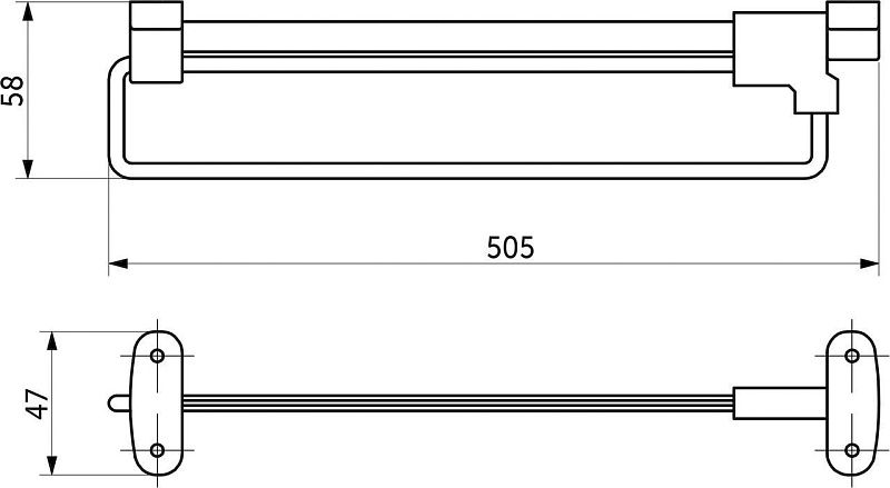 Вешалка выдвижная L-350, черный AKS 68266