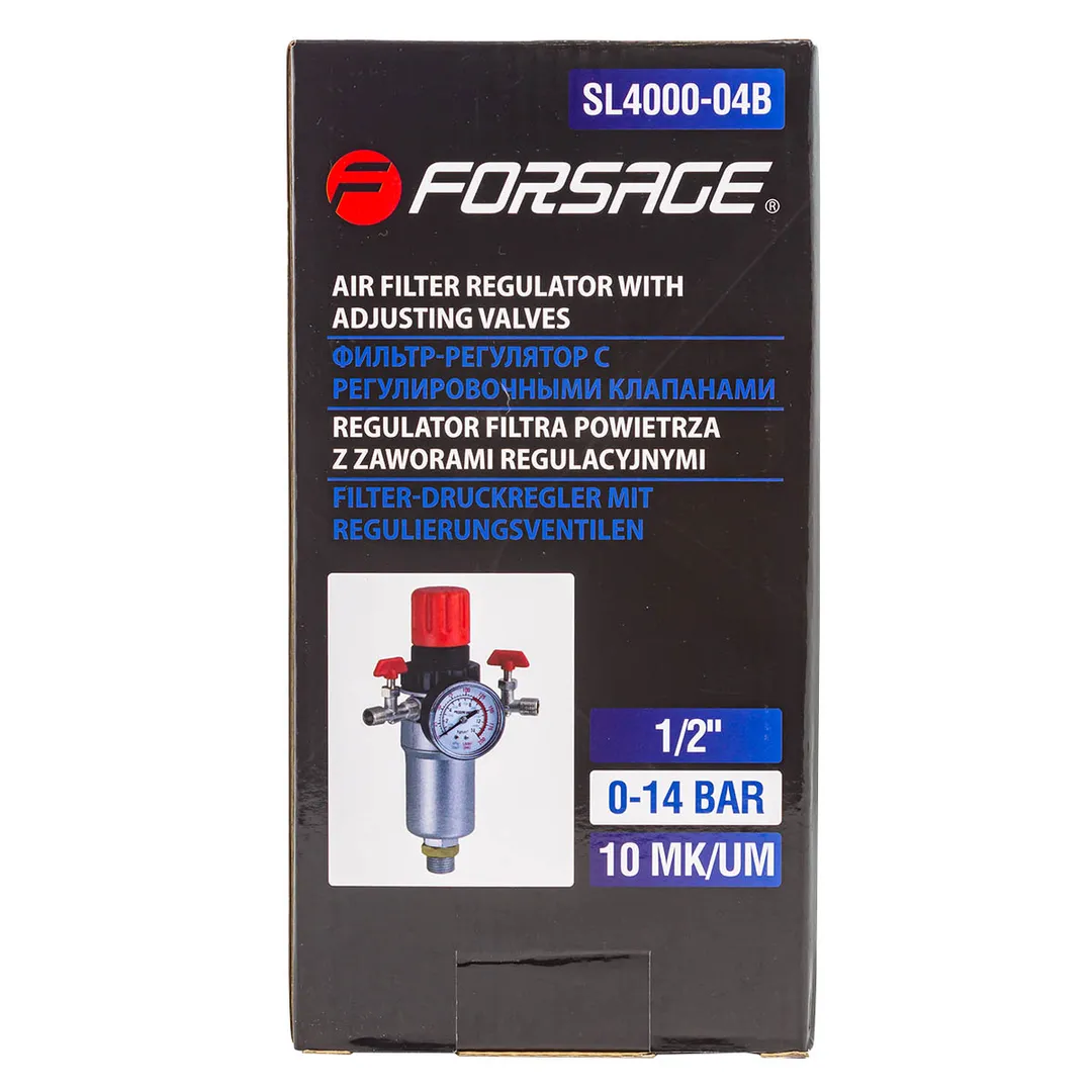 Фильтр-регулятор 1/2" с индикатором давления и регулировочными клапанами Forsage F-SL4000-04B