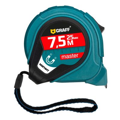 Рулетка измерительная с магнитом 7,5м х 25мм Master GRAFF 2514006