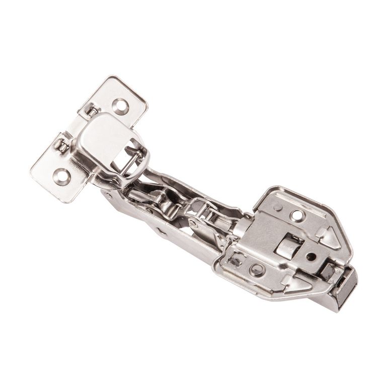 Петля 165° накладная с доводчиком 45мм h0 clip-on 3D (саморезы, заглушки) AKS PLUS 65556