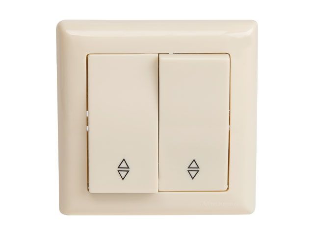 Выключатель проходной 2-клав., скрытый, винт. зажим, кремовый, DARIA, 10 A, 250 V, IP 20, Mutlusan 21204040202