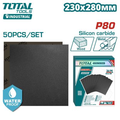 Бумага наждачная водостойкая P80 230x280 мм TOTAL TAC008016 (50 шт)