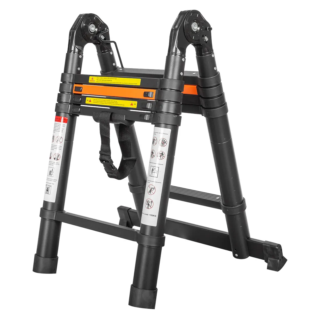 Лестница-стремянка телескопическая алюм. бытовая 1.6+1.6м, 5+5 ступ. RockForce RF-UP160-M