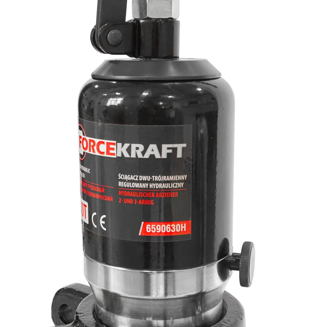Съемник двух-трехлапый переставной гидравлический 30 т, Øзахвата 150-400 мм, глубина захвата 220 мм, ход штока 70 мм, ForceKraft FK-6590630H