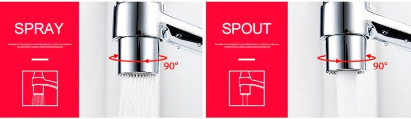 Смеситель для кухни с гибким изливом, латунь, хром + черный Ledeme L4078-2