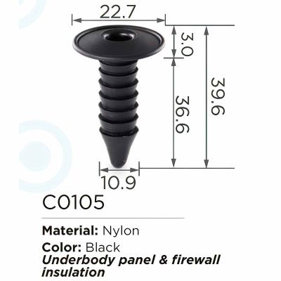 Клипса для крепления внутренней обшивки а/м GM пластиковая, 100шт Forsage C0105(GM)