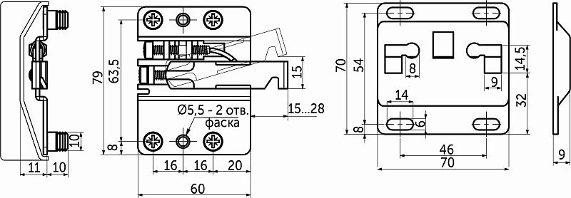 Навес регулируемый левый+правый+планка+белые заглушки VOLAT PRIME by AKS 81361