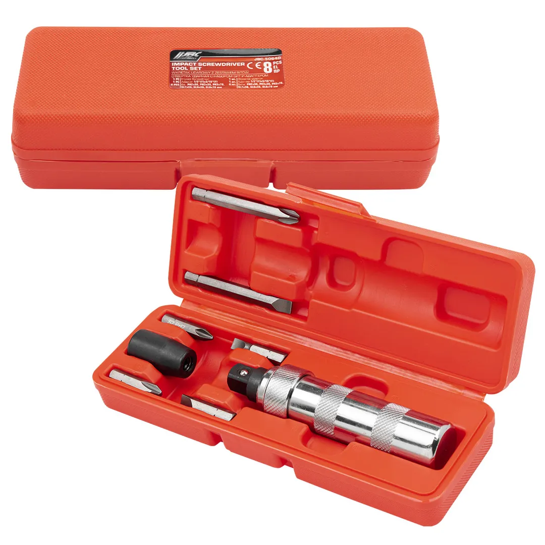 Отвертка ударная с набором бит PH, SL и адаптером 8 пр JBC JBC-5064D