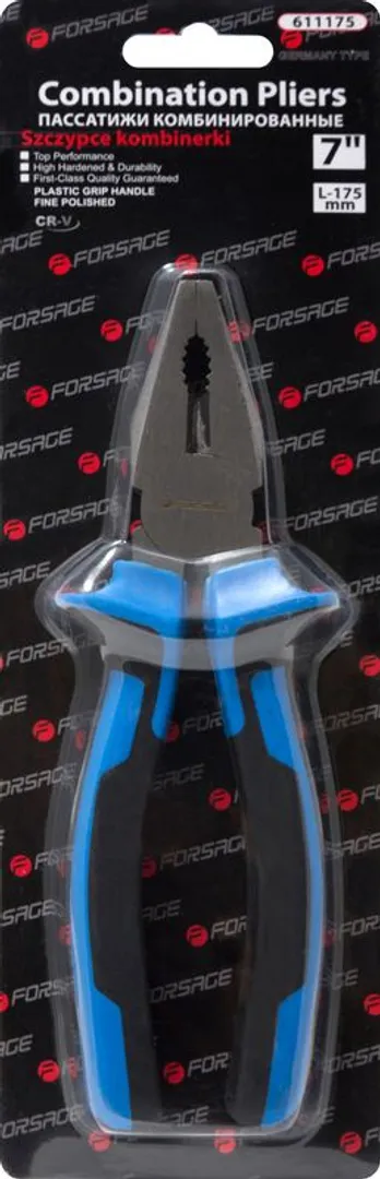 Плоскогубцы комбинированные Cr-V 175 мм Forsage F-611175