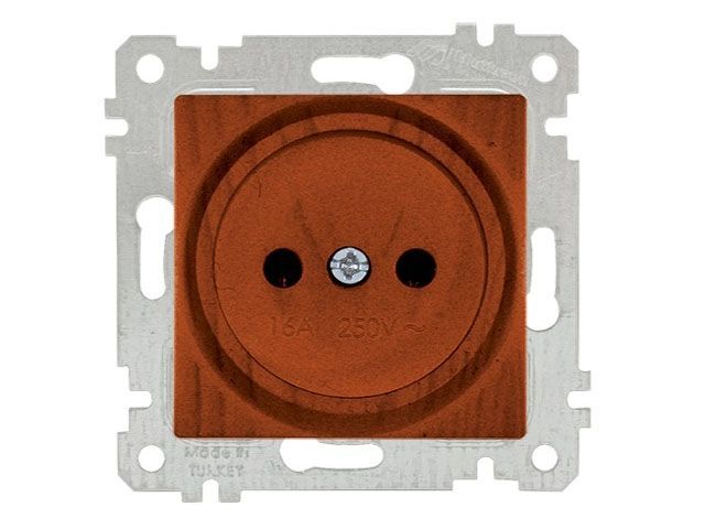 Розетка 1-ая, скрытая, без рамки, б/з, вишня, RITA, 10 A, 250 V, IP 20, Mutlusan 22006010256