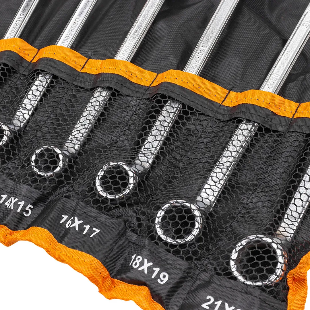 Набор накидных ключей, отогнутых на 75° 6х7-21х22 мм 8 пр ISMA ISMA-5088P