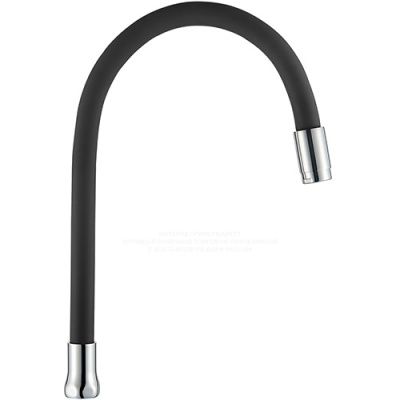 Излив гибкий для кухонного смесителя, нержавеющая сталь + силикон, хром + черный L7506-2 Ledeme