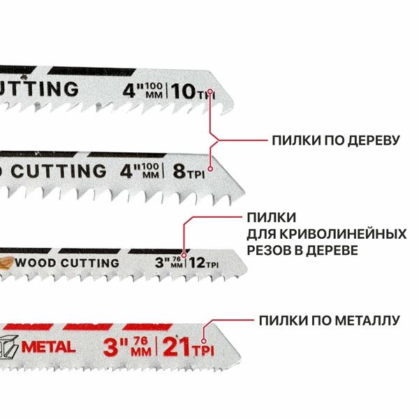 Набор пилок для лобзиков ADVANCE 20 шт, дерево/металл/фигурный рез, блистер PIT AJSB01-0020