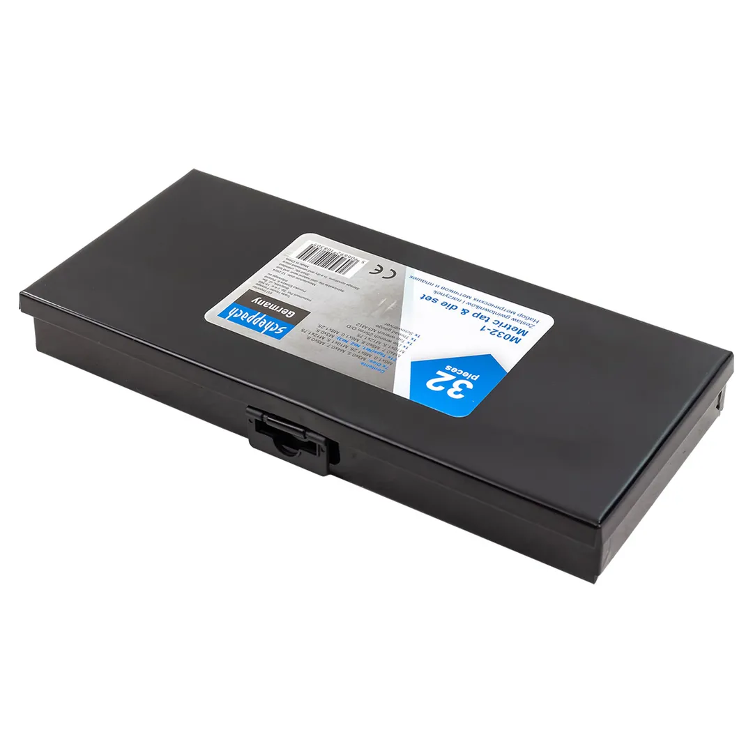 Набор метчиков и плашек 32 пр М3х0.5, М4х0.7, М5х0.8, М6х1, М8х1.25, М10х1.5, М12х1.75 Scheppach Sch-M032-1