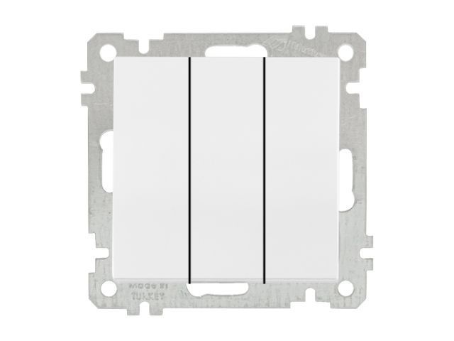 Выключатель 3-клав., скрытый, винт. зажим белый, ELITRA, 10 A, 250 V, IP 20 Mutlusan 2270 409 0201